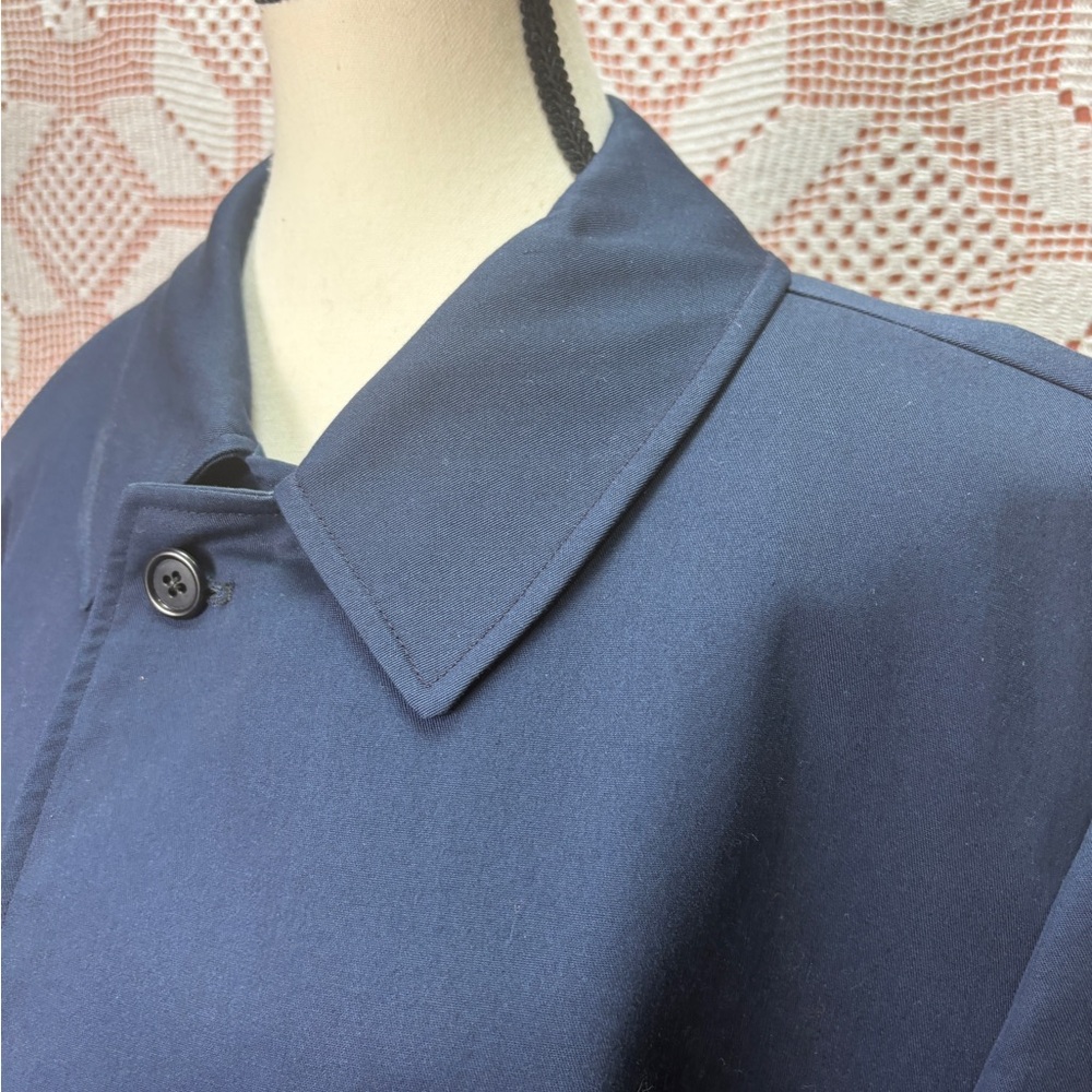 Aquascutum London Vintage Raincoat Navy Aqua 5 Waterproof Trench Coat - Picture 5 of 12